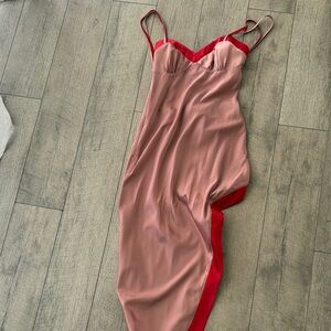 Elegant Pink and Red Women's Slip Dress